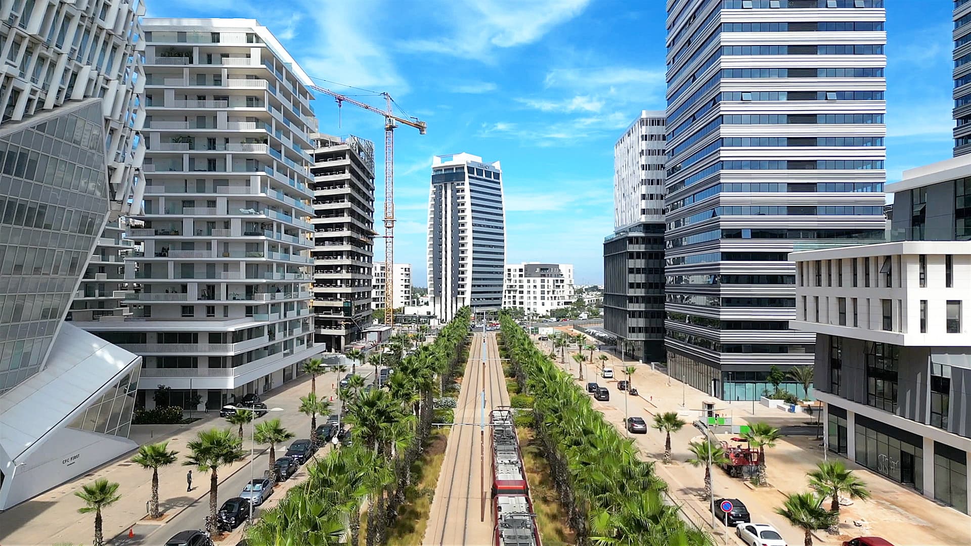 Modern African city skyline with growing infrastructure